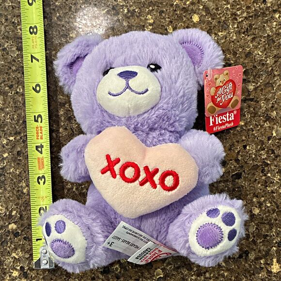 Fiesta Other - Fiesta Purple & White Plush Teddy Bear w/ XOXO Heart 8 in With Tags